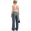 imageSUUKSESS Women Backless Sexy Going Out Tops Double Lined Open Back Y2k Basic Tee ShirtsBlush