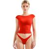 imageSUUKSESS Women Backless Sexy Going Out Tops Double Lined Open Back Y2k Basic Tee ShirtsDream Red