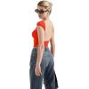imageSUUKSESS Women Backless Sexy Going Out Tops Double Lined Open Back Y2k Basic Tee ShirtsDream Red