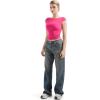 imageSUUKSESS Women Backless Sexy Going Out Tops Double Lined Open Back Y2k Basic Tee ShirtsHot Pink