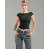imageSUUKSESS Women Backless Sexy Going Out Tops Double Lined Open Back Y2k Basic Tee ShirtsJet Black