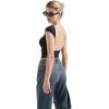 imageSUUKSESS Women Backless Sexy Going Out Tops Double Lined Open Back Y2k Basic Tee ShirtsJet Black