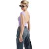 imageSUUKSESS Women Backless Sexy Going Out Tops Double Lined Open Back Y2k Basic Tee ShirtsLilac