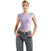 imageSUUKSESS Women Backless Sexy Going Out Tops Double Lined Open Back Y2k Basic Tee ShirtsLilac
