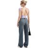imageSUUKSESS Women Backless Sexy Going Out Tops Double Lined Open Back Y2k Basic Tee ShirtsLilac