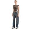 imageSUUKSESS Women Backless Sexy Going Out Tops Double Lined Open Back Y2k Basic Tee ShirtsMocha