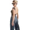 imageSUUKSESS Women Backless Sexy Going Out Tops Double Lined Open Back Y2k Basic Tee ShirtsMocha