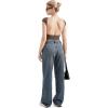 imageSUUKSESS Women Backless Sexy Going Out Tops Double Lined Open Back Y2k Basic Tee ShirtsMocha