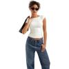 imageSUUKSESS Women Backless Sexy Going Out Tops Double Lined Open Back Y2k Basic Tee ShirtsPearl