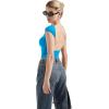 imageSUUKSESS Women Backless Sexy Going Out Tops Double Lined Open Back Y2k Basic Tee ShirtsRoyal Blue