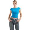 imageSUUKSESS Women Backless Sexy Going Out Tops Double Lined Open Back Y2k Basic Tee ShirtsRoyal Blue
