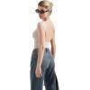 imageSUUKSESS Women Backless Sexy Going Out Tops Double Lined Open Back Y2k Basic Tee ShirtsSoft Sand