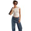 imageSUUKSESS Women Backless Sexy Going Out Tops Double Lined Open Back Y2k Basic Tee ShirtsSoft Sand