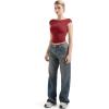 imageSUUKSESS Women Backless Sexy Going Out Tops Double Lined Open Back Y2k Basic Tee ShirtsWine Red