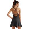 imageSUUKSESS Women Backless Workout Tennis Dress with Built in Bra Athletic Dresses02 Black