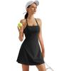 imageSUUKSESS Women Backless Workout Tennis Dress with Built in Bra Athletic Dresses02 Black