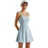 imageSUUKSESS Women Backless Workout Tennis Dress with Built in Bra Athletic Dresses02 Blue