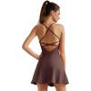 imageSUUKSESS Women Backless Workout Tennis Dress with Built in Bra Athletic Dresses02 Brown