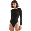 imageSUUKSESS Women Backless Y2k Long Sleeve Bodysuit Double Lined Open Back Sexy Basic TopBlack