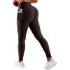 imageSUUKSESS Women Butt Lifting Capri Leggings with Pockets 78 Length Twist High Waisted Yoga Pants40 Crossover Brown