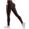 imageSUUKSESS Women Butt Lifting Capri Leggings with Pockets 78 Length Twist High Waisted Yoga Pants40 Crossover Brown