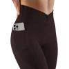 imageSUUKSESS Women Butt Lifting Capri Leggings with Pockets 78 Length Twist High Waisted Yoga Pants40 Crossover Brown