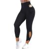 imageSUUKSESS Women Butt Lifting Capri Leggings with Pockets 78 Length Twist High Waisted Yoga Pants55 Black