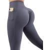imageSUUKSESS Women Butt Lifting Capri Leggings with Pockets 78 Length Twist High Waisted Yoga Pants55 Blue