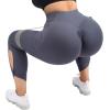 imageSUUKSESS Women Butt Lifting Capri Leggings with Pockets 78 Length Twist High Waisted Yoga Pants55 Blue