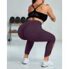 imageSUUKSESS Women Butt Lifting Capri Leggings with Pockets 78 Length Twist High Waisted Yoga Pants55 Burgundy