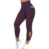 imageSUUKSESS Women Butt Lifting Capri Leggings with Pockets 78 Length Twist High Waisted Yoga Pants55 Burgundy