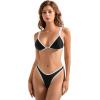 imageSUUKSESS Women Cheeky Thong String 2 Piece Bikini Sets Sexy High Waist Swimsuit79 Black