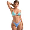 imageSUUKSESS Women Cheeky Thong String 2 Piece Bikini Sets Sexy High Waist Swimsuit79 Blue Color Block