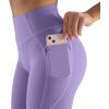 imageSUUKSESS Women Contour High Waisted Leggings with Pockets No Front Seam Workout Yoga Pants Light Purple S