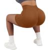 imageSUUKSESS Women Contour Seamless Booty Butt Lift Shorts High Waist Workout Shorts Brown