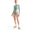 imageSUUKSESS Women Crew Neck Long Sleeve Bodysuit Sexy Thong Bodysuit Shirts01 Crab Green