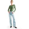 imageSUUKSESS Women Crew Neck Long Sleeve Bodysuit Sexy Thong Bodysuit Shirts02 Army Green