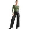 imageSUUKSESS Women Crew Neck Long Sleeve Bodysuit Sexy Thong Bodysuit Shirts02 Army Green