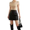 imageSUUKSESS Women Crew Neck Short Sleeve Thong Bodysuit Shirts Basic Top01 Nude