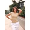 imageSUUKSESS Women Crew Neck Short Sleeve Thong Bodysuit Shirts Basic Top01 Nude