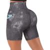 imageSUUKSESS Women Cross Workout Shorts with Pockets 5quot High Waist Booty Biker ShortBlack Tie Dye