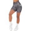 imageSUUKSESS Women Cross Workout Shorts with Pockets 5quot High Waist Booty Biker ShortBlack Tie Dye
