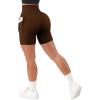 imageSUUKSESS Women Cross Workout Shorts with Pockets 5quot High Waist Booty Biker ShortBrown