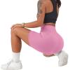 imageSUUKSESS Women Cross Workout Shorts with Pockets 5quot High Waist Booty Biker ShortCherry Pink