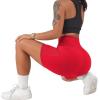 imageSUUKSESS Women Cross Workout Shorts with Pockets 5quot High Waist Booty Biker ShortDream Red