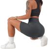 imageSUUKSESS Women Cross Workout Shorts with Pockets 5quot High Waist Booty Biker ShortGrey