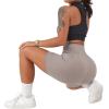imageSUUKSESS Women Cross Workout Shorts with Pockets 5quot High Waist Booty Biker ShortKhaki