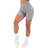 imageSUUKSESS Women Cross Workout Shorts with Pockets 5quot High Waist Booty Biker ShortLight Grey