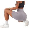 imageSUUKSESS Women Cross Workout Shorts with Pockets 5quot High Waist Booty Biker ShortLight Grey