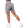 imageSUUKSESS Women Cross Workout Shorts with Pockets 5quot High Waist Booty Biker ShortLight Grey